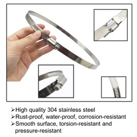 EesTeck 4Pcs 8" Adjustable 304 Stainless Steel Duct Clamps Hose Clamp Pipe Clamp Air Ducting Clamp worm drive hose clamps (194mm-216mm)