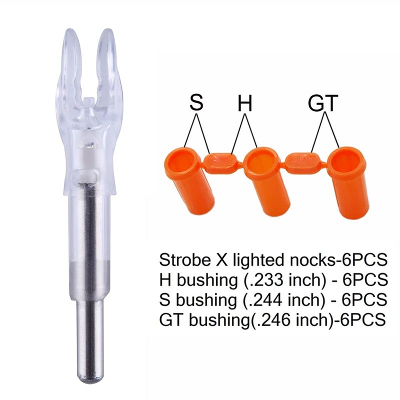 X Lighted Archery Nock for Arrows with .204".233".244".246" Inside Diameter,