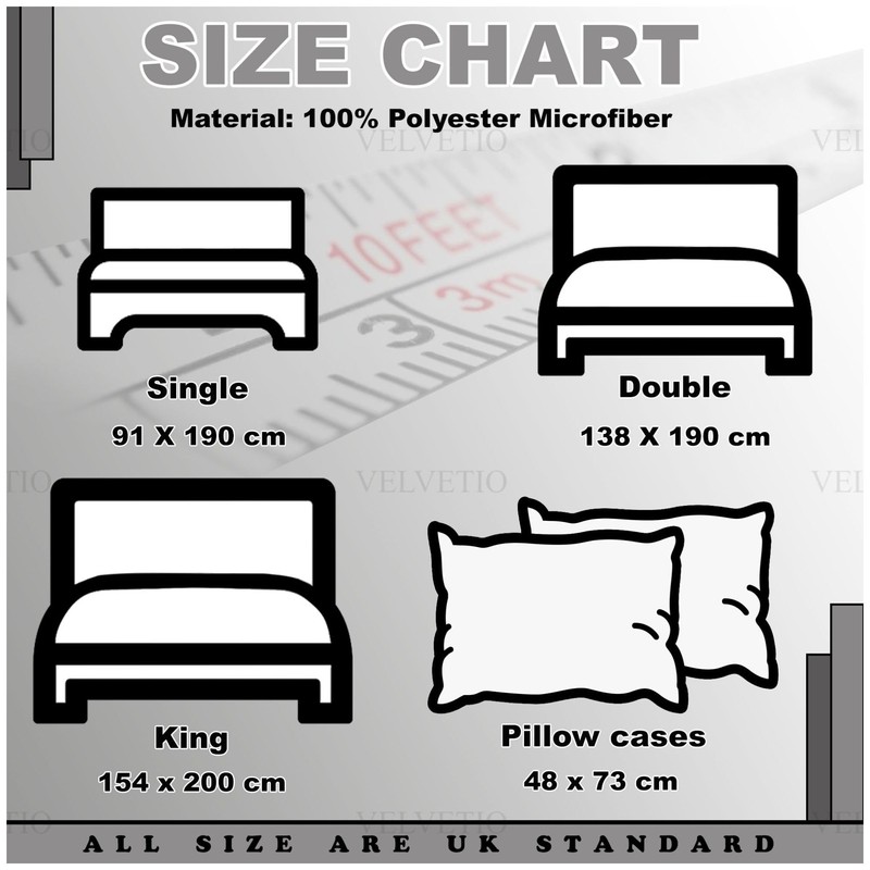 VELVETIO Easy Care Plain Charcoal Fitted Sheet, Soft Breathable 100%