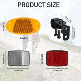 GOTRUST 14pcs Bicycle Reflector Front Rear Set, Cat's Eye Reflectors Bicycle, Spoke Reflectors Bicycle Orange, Rear Reflector Bicycle Front and Rear for Mountain Bike MTB Bicycle Motorcycle