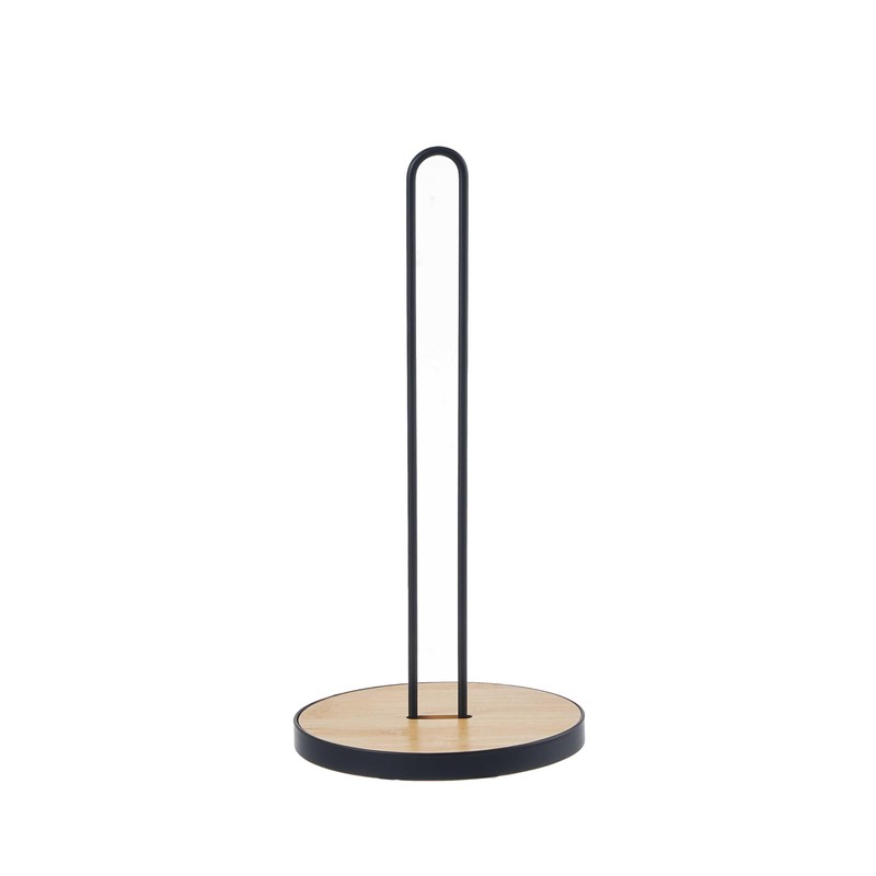 Eden & Willow Premium Metal Kitchen Roll Holder, Black Paper