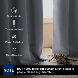 Hiasan Bunk Bed Insulated Room Darkening Curtains 2 Panels, Thermal Privacy Protection Back Tab and Rod Pocket Thermal Insulated 50% Light Blocking Window Treatment Drapes, W42 x L40, Pure White