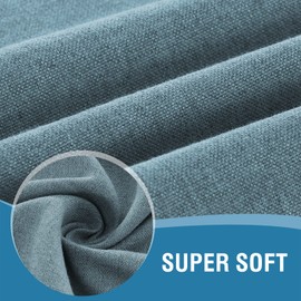 H.VERSAILTEX Linen Textured Cloth Napkins Set of 12 (18" X 18") Linen Textured Dinner Napkins Waterproof Extra Soft Thick Durable Reusable Napkins with Hemmed Edges, Heather Stone Blue