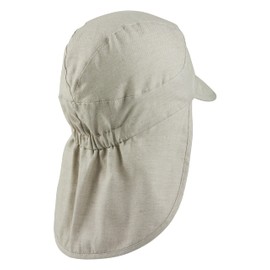Sterntaler Schirmmütze Nacken Melange - Jungen Mütze aus Baumwoll Mischgewebe - UV-Schutz 50+ Sonnenhut mit Nackenschutz - Futter Batsit (Bio) - Sommer Kopfbedeckung Baby Kinder - blassgrün, Größe 55