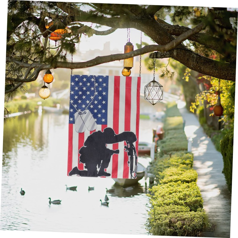 Kisangel America Flag for Garden Patriotic Yard Flag Decorative Memorial