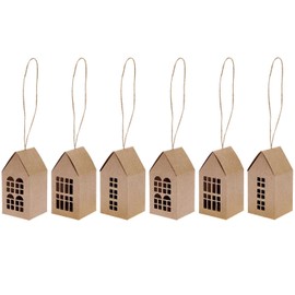 6 x Kraft Paper Houses 7 x 5 x 5 cm