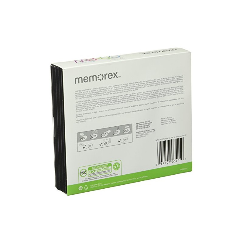 Memorex 8x-12x CD-RW Media (5-Pack with Slim Jewel Cases)