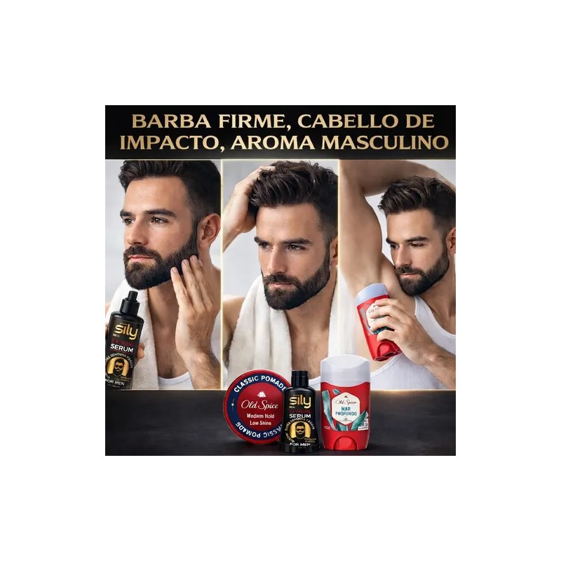 Kit Cera Old Spice Desodorante Mar Profundo Serum Barba Bigo