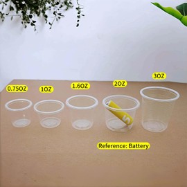 Cynohesta 200 Pack Tiny Disposable Small Plastic Cups Mini Communion Jello Sample Tasting Little Shot Glasses Clear Cup 1 1.5 2 3 oz (200, 0.75OZ)