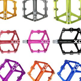 FrontStep General Aluminium Non-Slip Pedals Lightweight Bicycle Pedals with Cr-Mo Steel Spindle for MTB/Mountain Bike Pedal/BMX Pedal (Green)