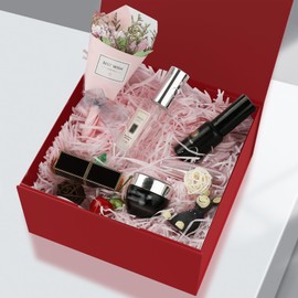 Gift Box 8x8x4 Inch with Magnetic Closure Lid Red Gift Boxes For Presents,Bridesmaid Gifts Box,Birthday Gift box,Luxury for Gift Packaging, Magnetic Gift Box for Wrapping Gifts(Red)
