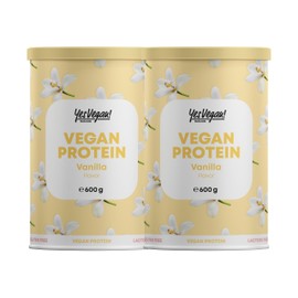 Vegan Protein Powder Vanilla with Free Shaker with B2 and Zinc - Alternative to Whey Protein Powder - Flavour: Vanilla - Protein Powder Vegan (2 x 600 g), Vanilla)