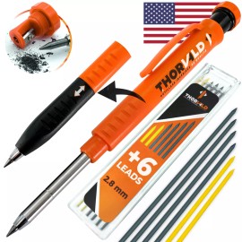 THORVALD New 2-in-1 Carpenter Pencils with Finger Grip for Carpenter (Incl. 7...