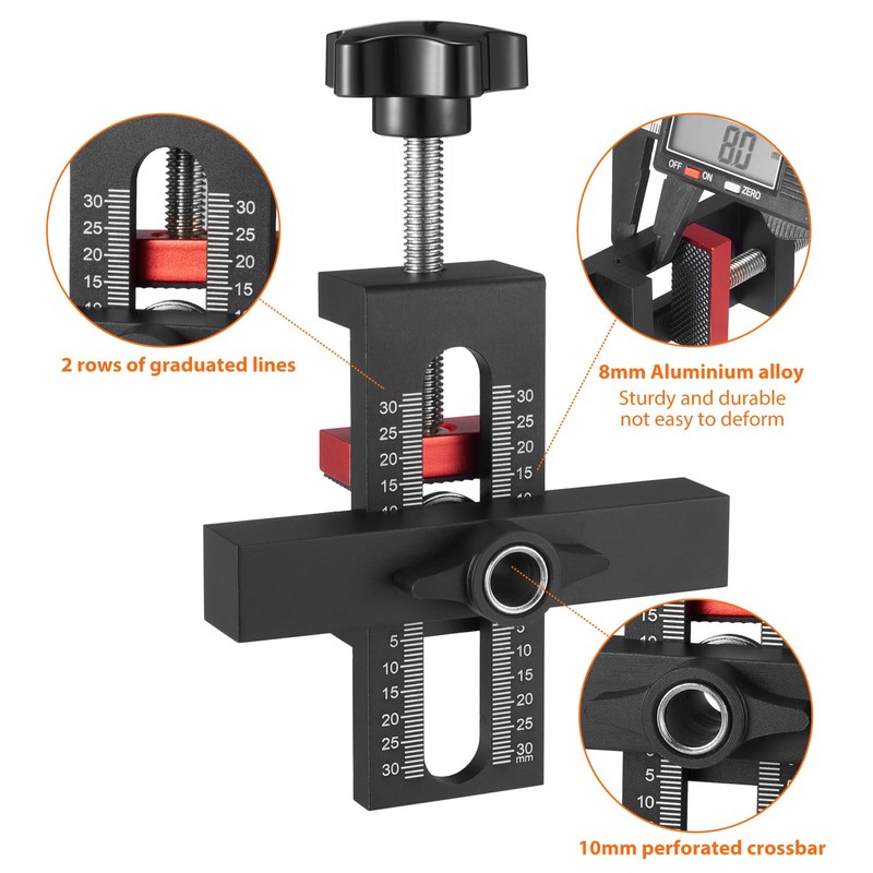 Cabinet door Mounting Jig, Cabinet Hardware jig with Adjustable Positioner