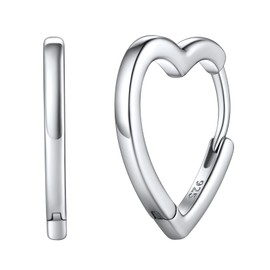 FOCALOOK Women's Hoop Earrings, 925 Silver, Hypoallergenic, Popular, Cool, Stud Accessory, Silver