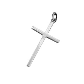 Kiss of Leather Cross Pendant 925 Sterling Silver No. 20, Sterling Silver