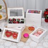 ROSPAKTEK 50pcs White 7x4.3x2 Inches Bakery Boxes for Cookies, Strawberries,