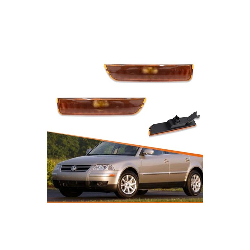 ADIIL Amber Lens Front Bumper Side Marker Light Housings For