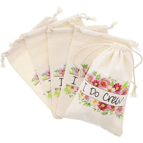 Juvale 20-Pack Bachelorette - I Do Crew - Drawstring Favor Bags, Party Supplies, 5.5 x 4 Inches