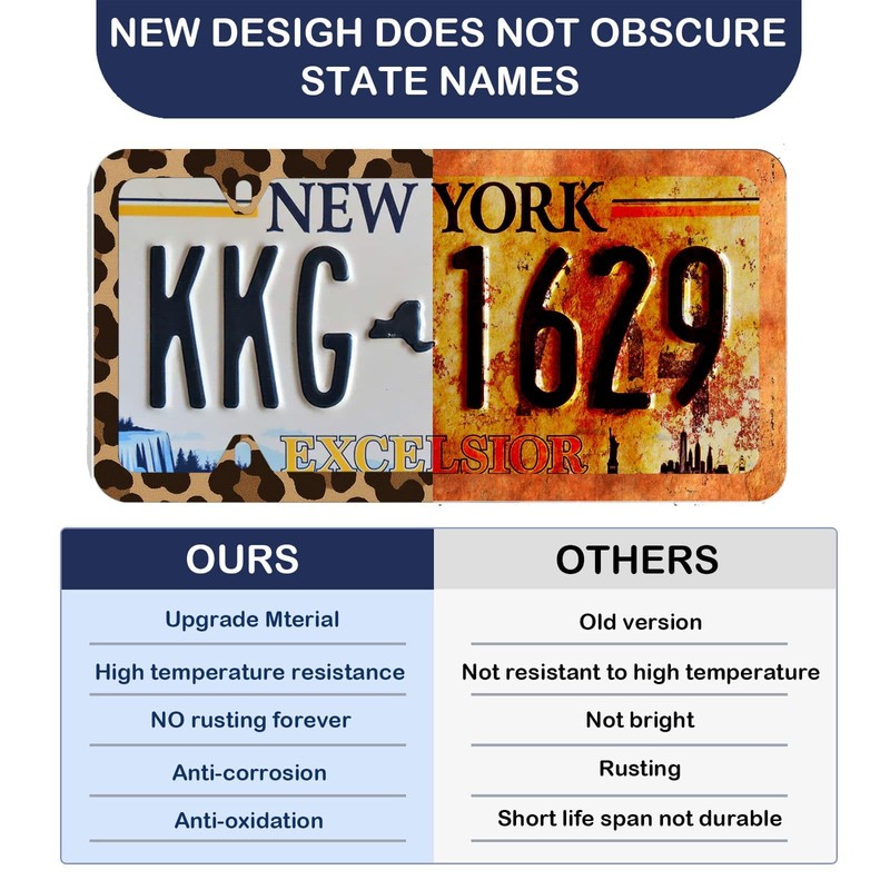 Leopard License Plate Frame - Unobstructed Narrow-Edge 2 Packs Universal