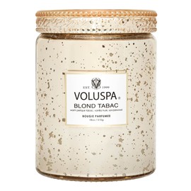 Voluspa Blond Tabac Candle | Large Glass Jar | 18 Oz | 100 Hour Burn Time | All Natural Wicks and Coconut Wax for Clean Burning | Vegan