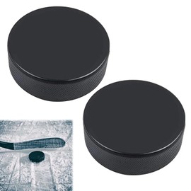 Tokaneit Exercise Hockey Pucks, Ice Hockey Pucks, Inline Hockey Puck, Solid Rubber Wear Resistance Ice Pucks, Street Hockey Puck, Game Training Pucks, Rubber Training Pucks for Children, Pack of 2,
