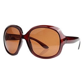 Sakkas 5654AG Polarized Retro Oversized Frame Fashion Sunglasses - Brown Polarized