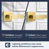 LOQRON Square Privacy Gold Door Handles (No Key) for Bathroom