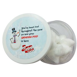 Snowman Poop with Cotton Ball Christmas Stocking Stuffer Gag Gift Holiday Party Secret Santa for Kids and Grownups