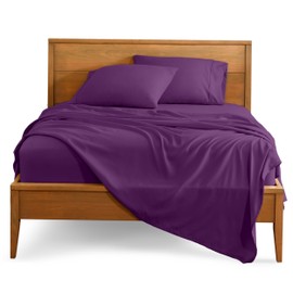 Bare Home Twin XL Sheet Set - College Dorm Size - Luxury 1800 Ultra-Soft Microfiber Twin Extra Long Bed Sheets - Deep Pockets - Easy Fit - Extra Soft - 3 Piece Set - Bed Sheets (Twin XL, Plum)