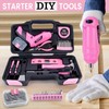 ALATIN Pink Tool Set for Women, 136 PCS Household Tool