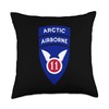 11th Airborne Division Patch - Arctic Angels Throw Pillow