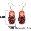 WEVENI Acrylic Russian Matryoshka Doll Earrings Dangle Drop Charm Jewelry