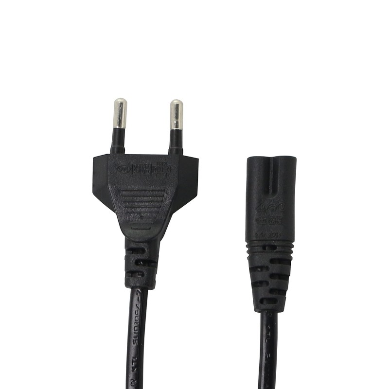 QIANRENON 2 x 2 Pin Mains Euro EU Socket Cable