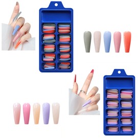 600pcs Nail Tips Artificial Nails Ballerina Long Colourful Nail Tips Nails Artificial False Nails for Sticking Fingernails Artificial Nails DIY Fake Nail Tips Tips for Women