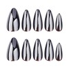 Medium Press on Nails Almond Fake Nails with Chrome Designs