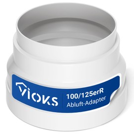 VIOKS Exhaust Hose Adapter Reducer 125 mm - 100 mm for Exhaust Pipe Cooker Hood Exhaust Hose Connector for Exhaust Hose Cooker Hood