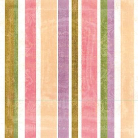 PPD Linen Stripes Blush Servietten, 20 Stück, Tischservietten, Tissue, Weiß / Bunt, 33 x 33 cm, 1331921