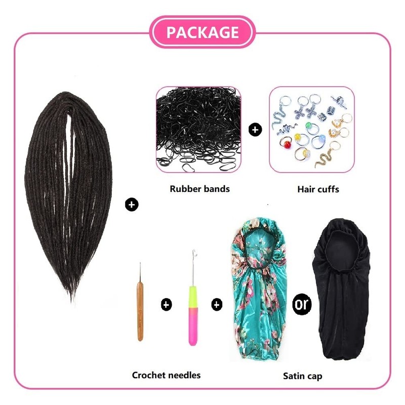 Dsoar 50 cm 10 Strands/Pack Synthetic Dreadlocks Double Ended Extensions