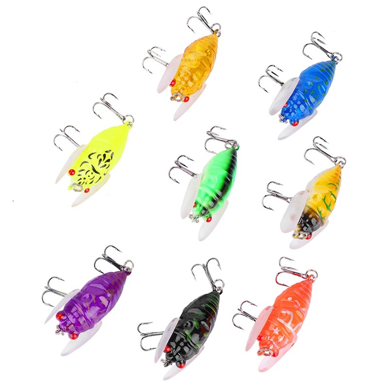 8 Colors Colorful Soft Cicada Shape 5cm/6g Simulating Fish Lures
