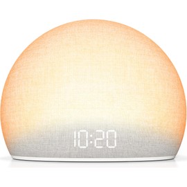 HOUSBAY Sunrise Alarm Clock, White Noise Sound Machine for Bedroom | Natural Wake-Up Light with Gentle Alarm Sounds, 20 Soothing Sleep Aids, Dimmable Display, Screen-Free Design