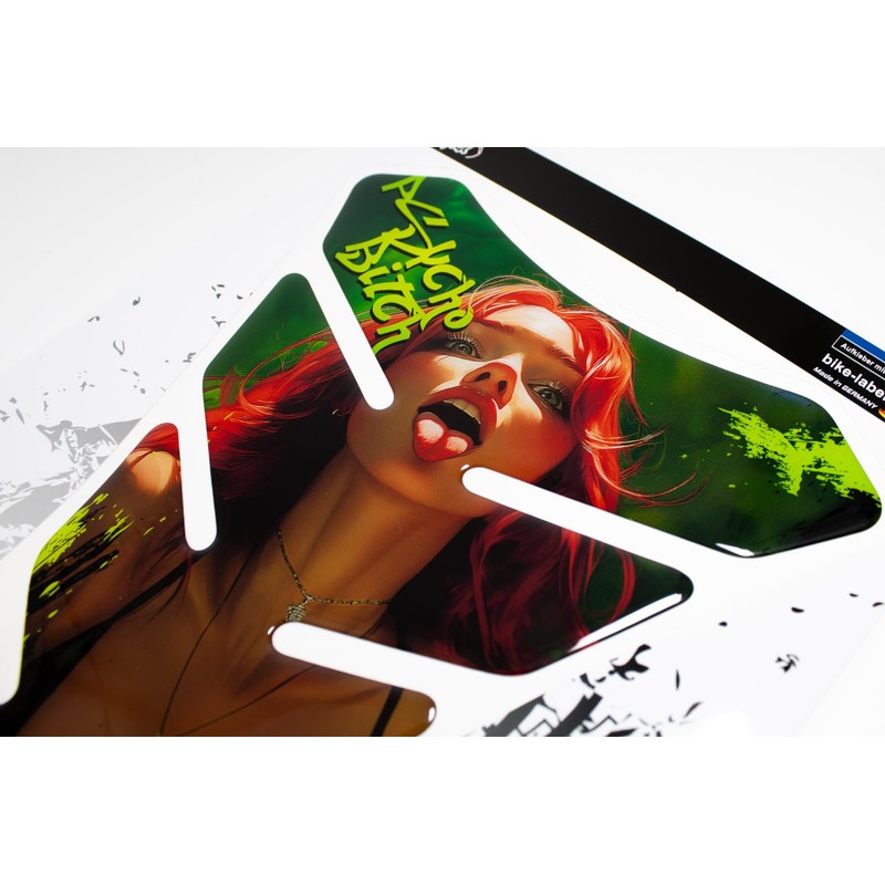 Tankpad X509958VA Motorcycle Protective Sticker Psycho B Cute Woman Green