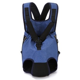 FUNAT Pet Chest Bag, Practical Foldable Dog Bag for Going Out, Cat Bag Canvas Mesh Bag, Pet Dog Travel Backpack for Hiking Bicycle