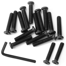 Biaungdo 15 Pcs Flat Head Allen Bolts, 5/16-18 x 1-1/2 Inch Black Socket Cap Screws Joint Connecting Bolts Countersunk Screws Bolts for Furniture, Fully Threaded