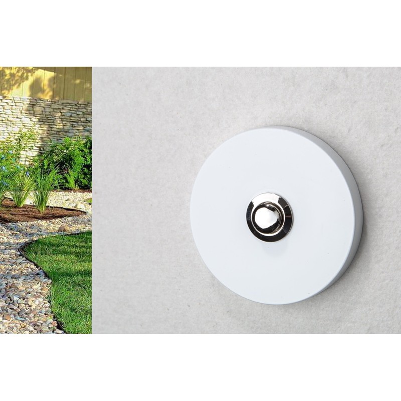 HUBER Surface-Mounted Bell Push Single Round Made of Real Metal