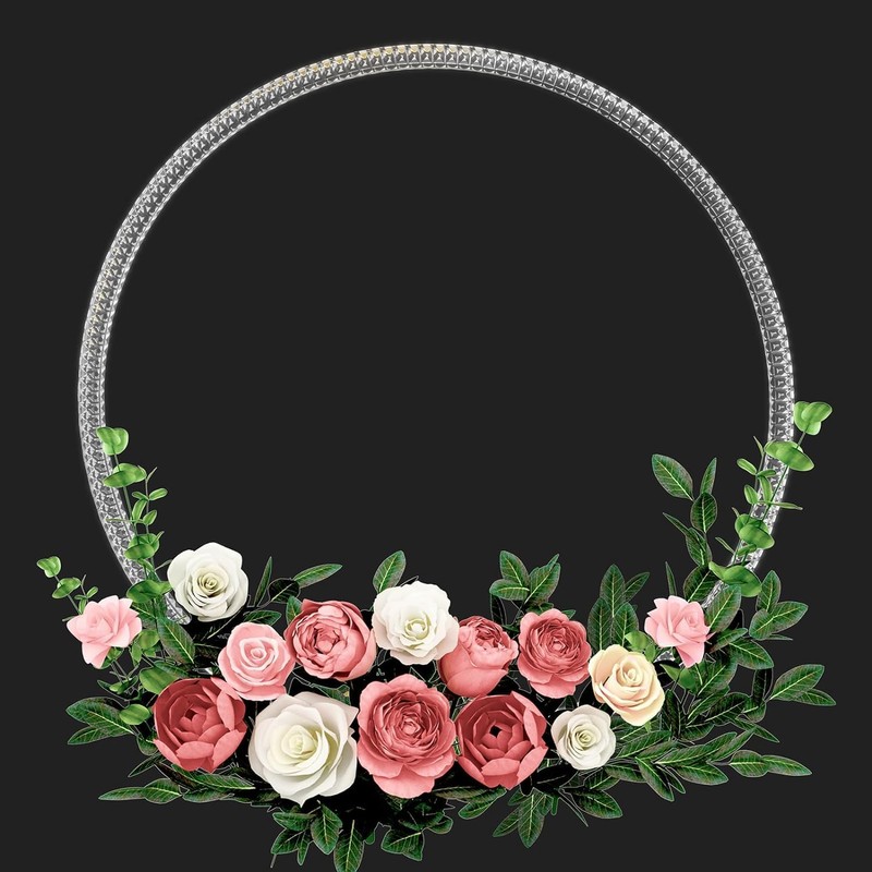 YALLOVE 2 Pack 12 Inch Floral Hoop Table Centerpiece, Acrylic