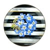 MacKenzie-Childs MacKenzie Childs Thistle & Bee Courtly Stripe 8.25" Forget-Me-Not
