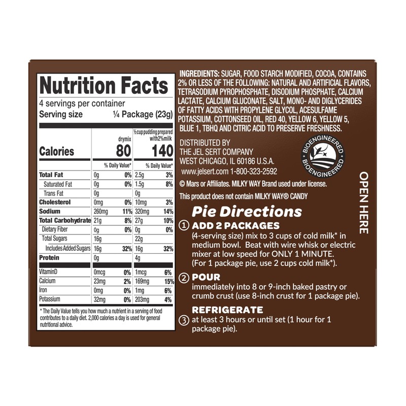 MILKY WAY, Milk Chocolate Pudding & Pie Filling, 3.25 oz,
