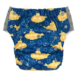 Hybrid Cloth Diaper - Reusable Training Pants, Swim Diaper, Special Needs Briefs, Fits from Baby up to 10 Years (Size 3, Submarine)