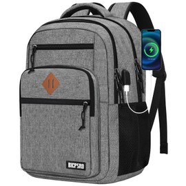 Classic Backpack for Men Women, School Backpack for Girls Boy Teens,15.6 Inch Laptop Bookbag with USB Charger for College High School Work Business Computer Back Pack,mochilas para hombres,Grey